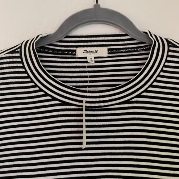 Madewell Lo Fi Tee in Mini Stripe Top Size Medium - Picture 9 of 12